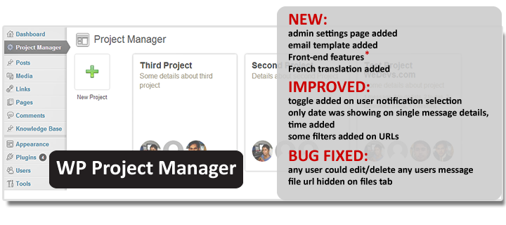 WordPress Project Manager Front-end with more