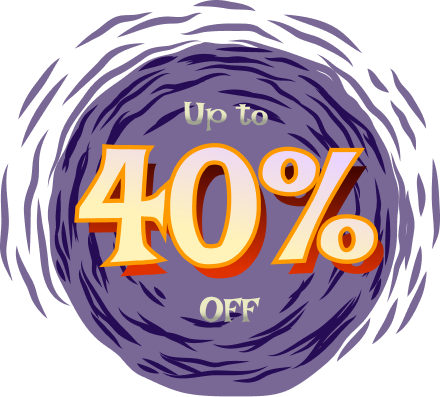 up to 40 percent off