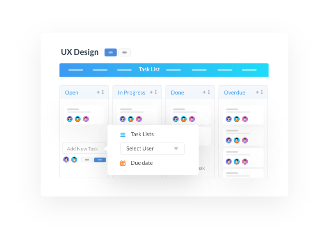 Directly add task lists, users & dates