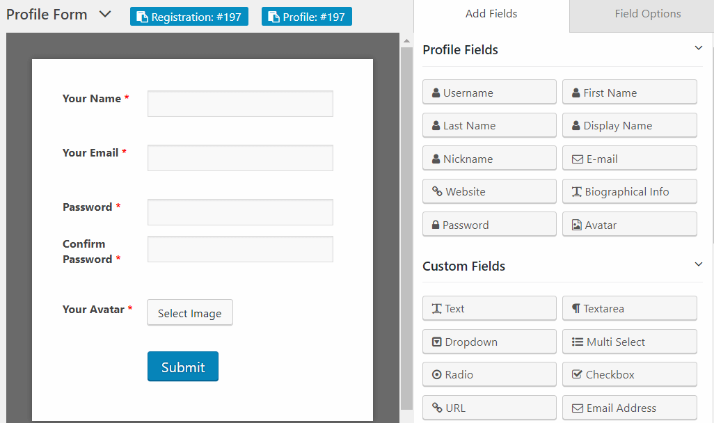 Build User Profile Forms on the Fly