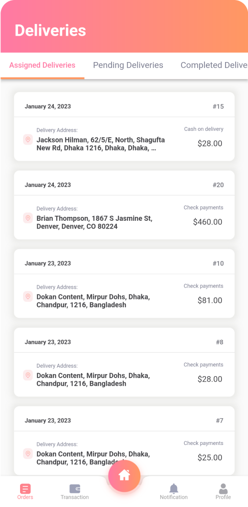 Deliveries