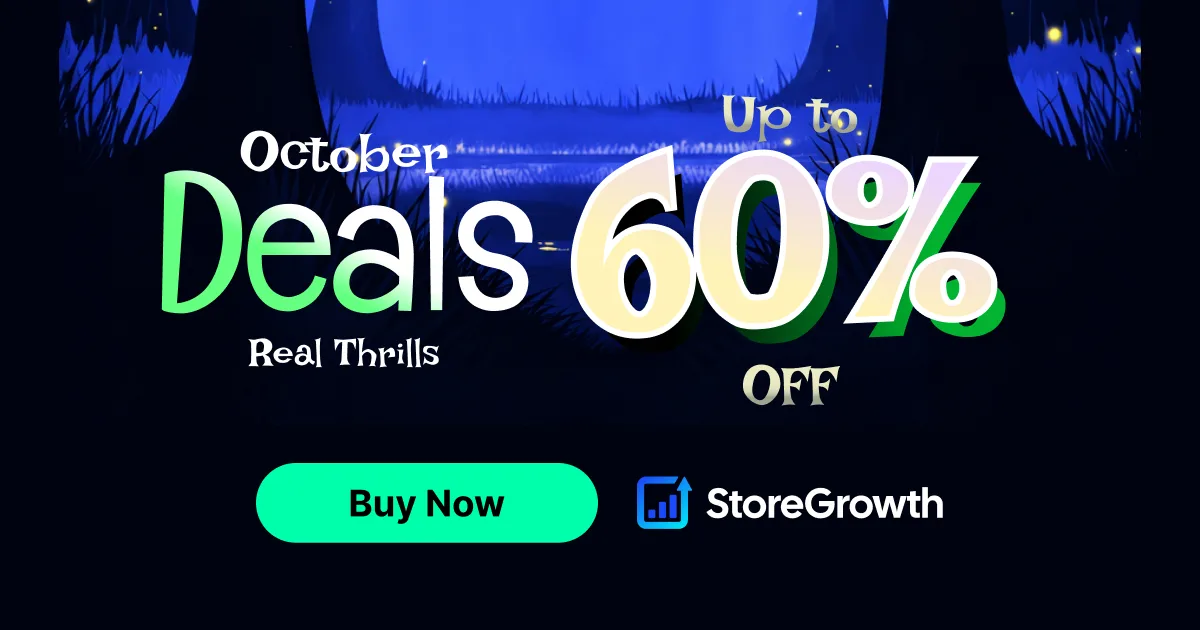 StoreGrowth WooCommerce sales booster plugin Halloween deal banner, up to 60% off