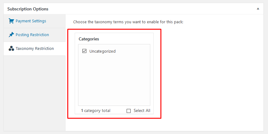 Taxonomy Restriction