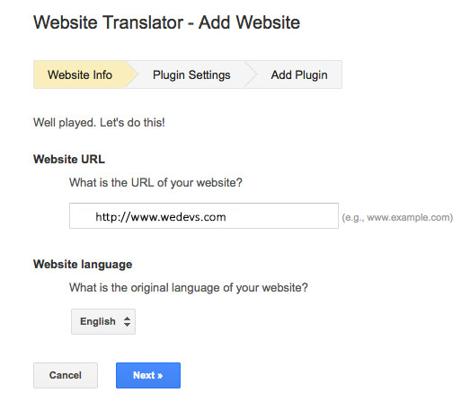 add your website