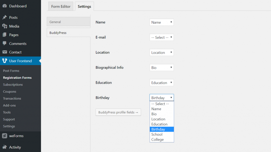 buddypress-profile-integration-wpuf-profile-fields