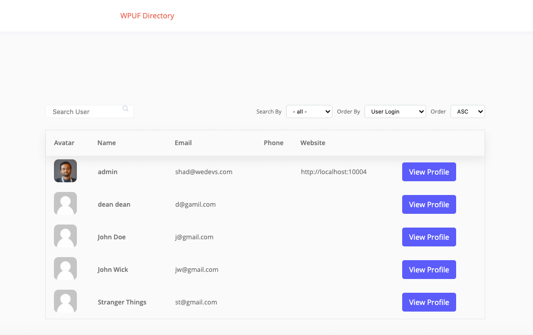 User Directory redesigned