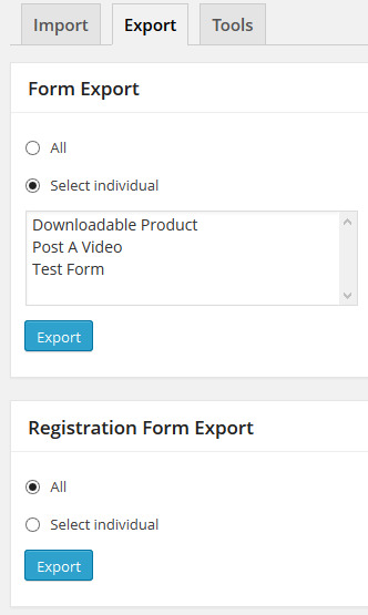 ufp - export forms