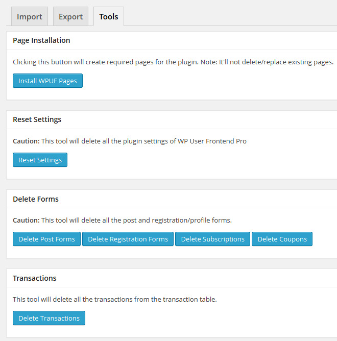 ufp - tools menu