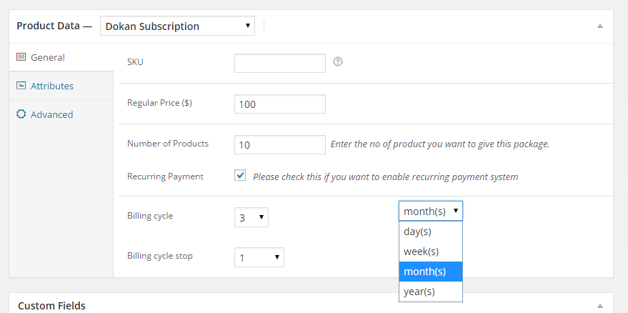 Create recurring subscription packs for Dokan sellers