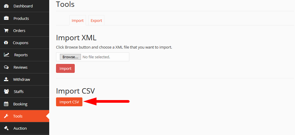 this is a screenshot of import csv
