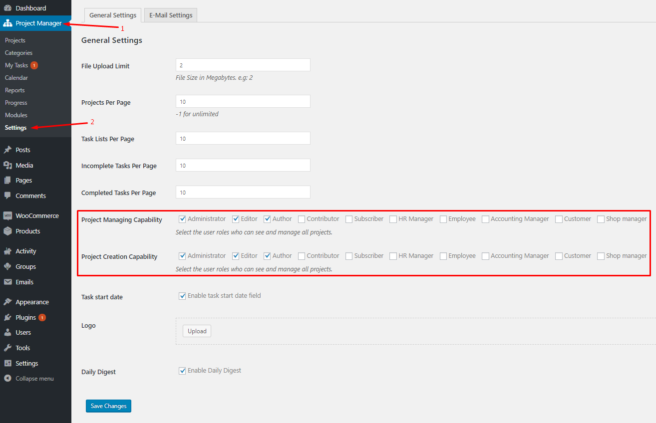 WPPM settings