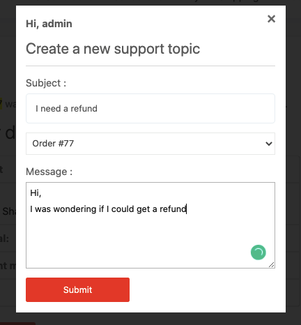 this is a screenshot of get support