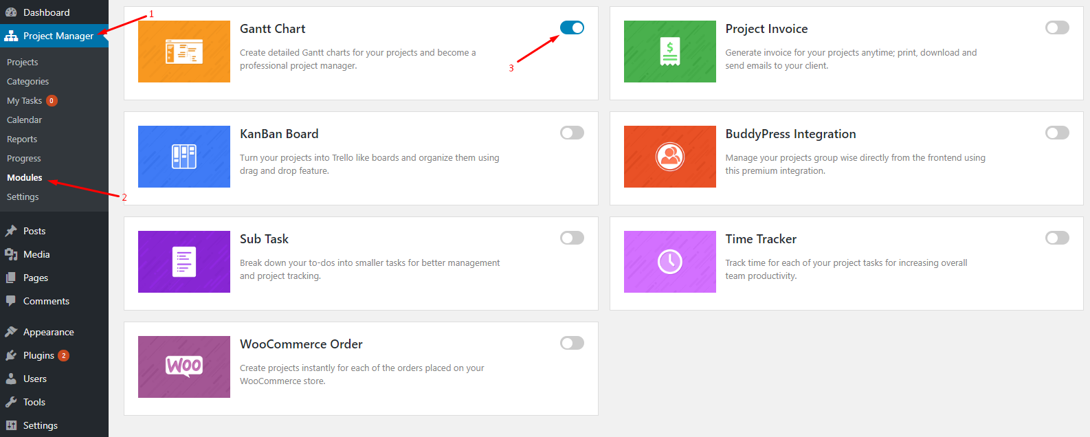 How to Activate Gantt Chart