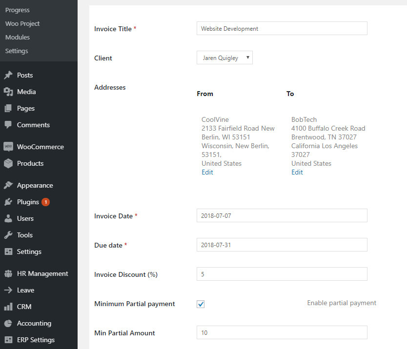 How to create an invoice