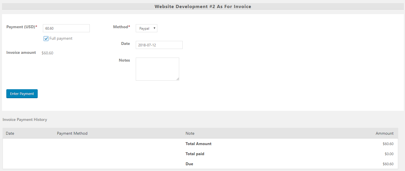 Show Invoices on Front-End