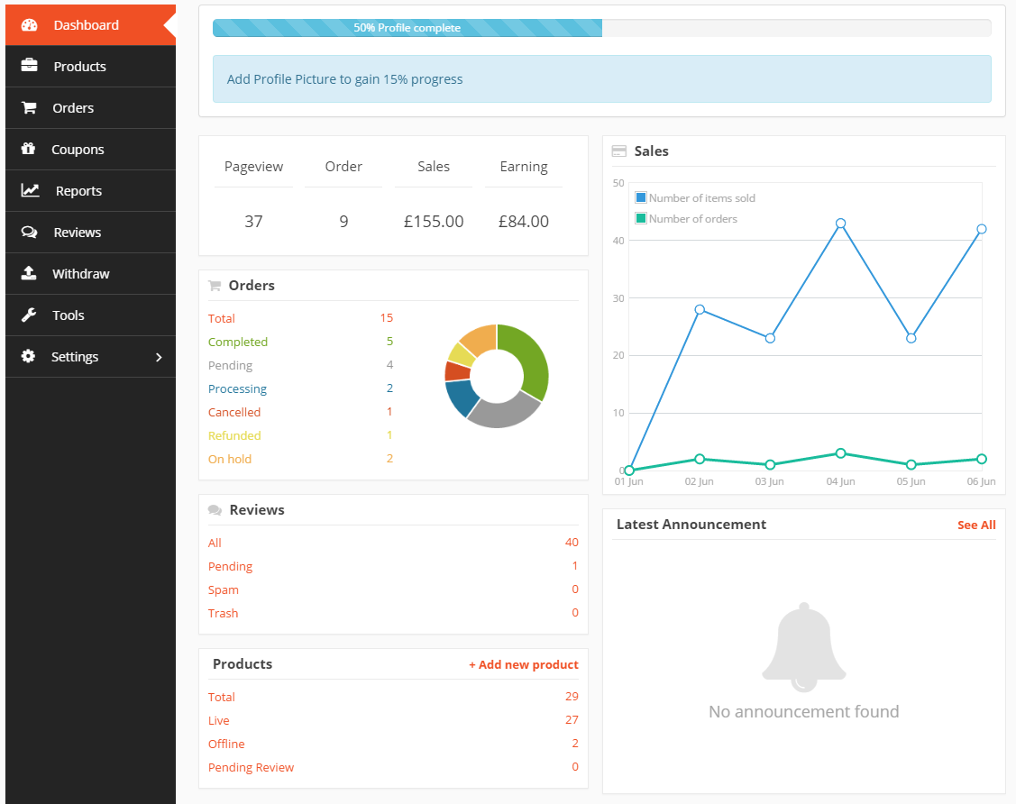 Image result for dokan vendor dashboard