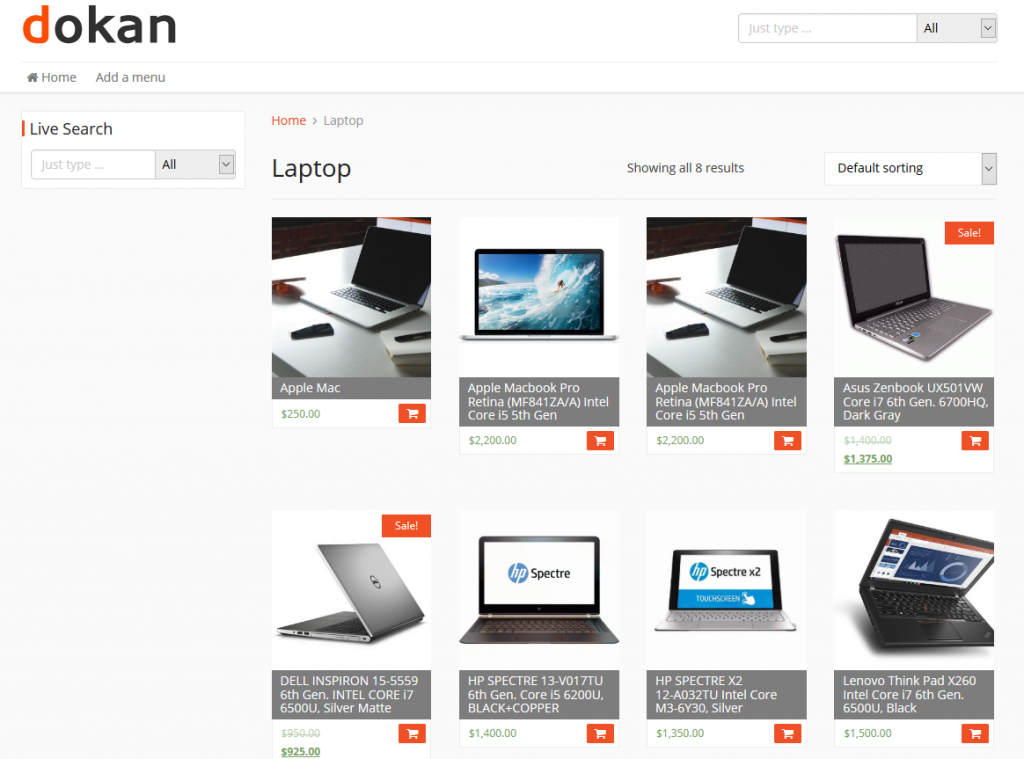 organize dokan store with product category