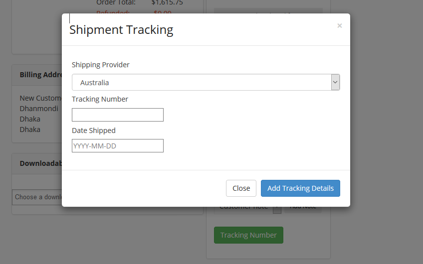 A screenshot of dokan shipment tracking system