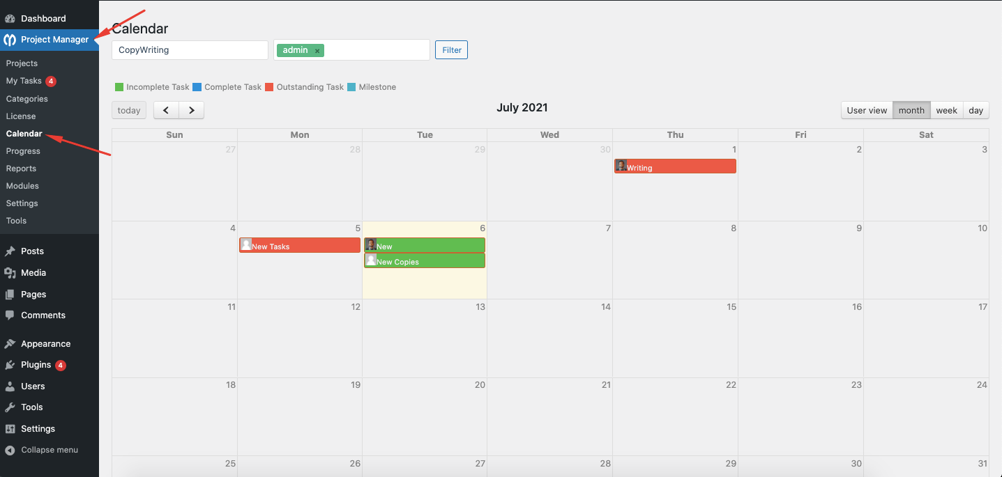 How to Add Tasks to the Calendar of WP Project Manager weDevs