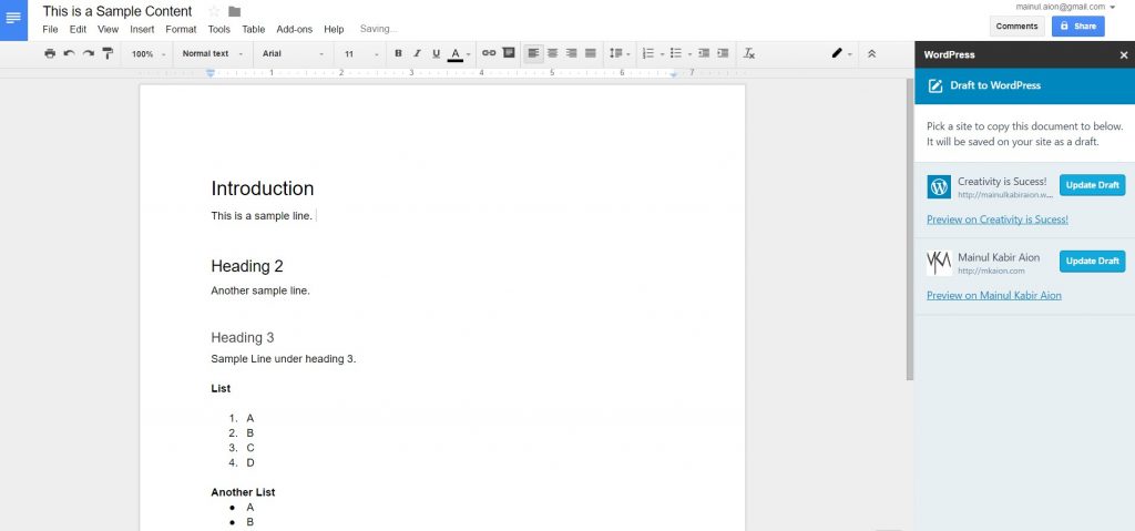 [Tutorial] How-To Save Google Docs Drafts as WordPress Posts - weDevs