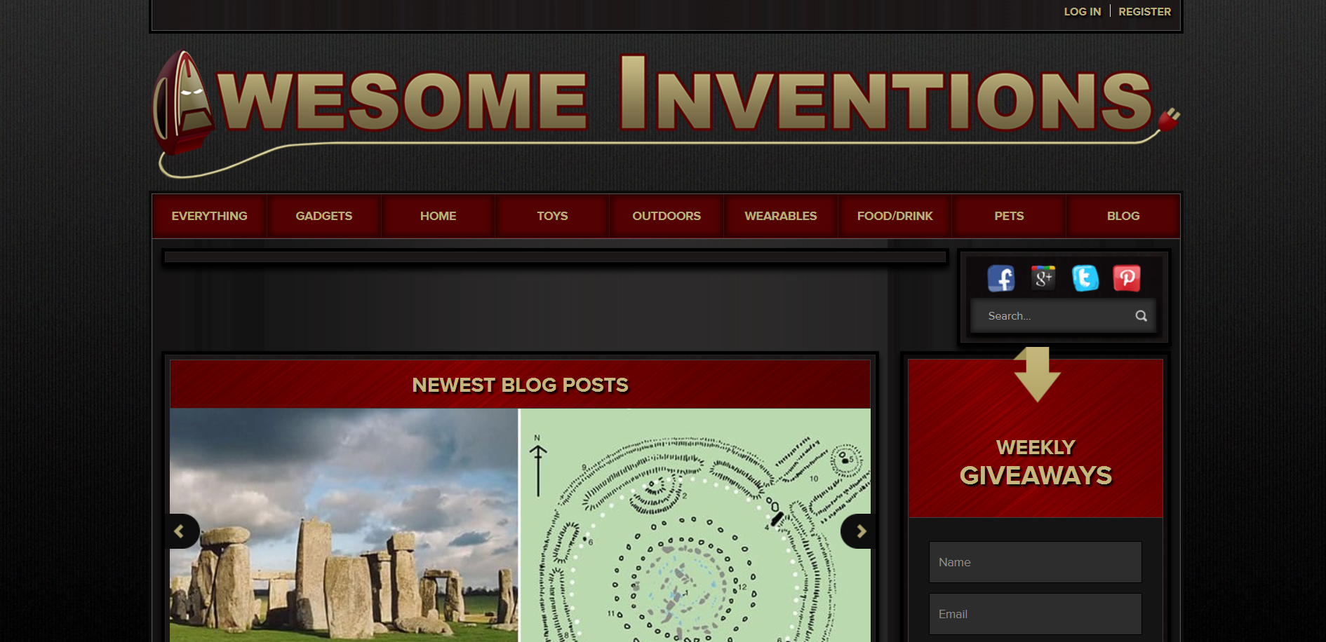 This is the screenshot Awesome Inventions website