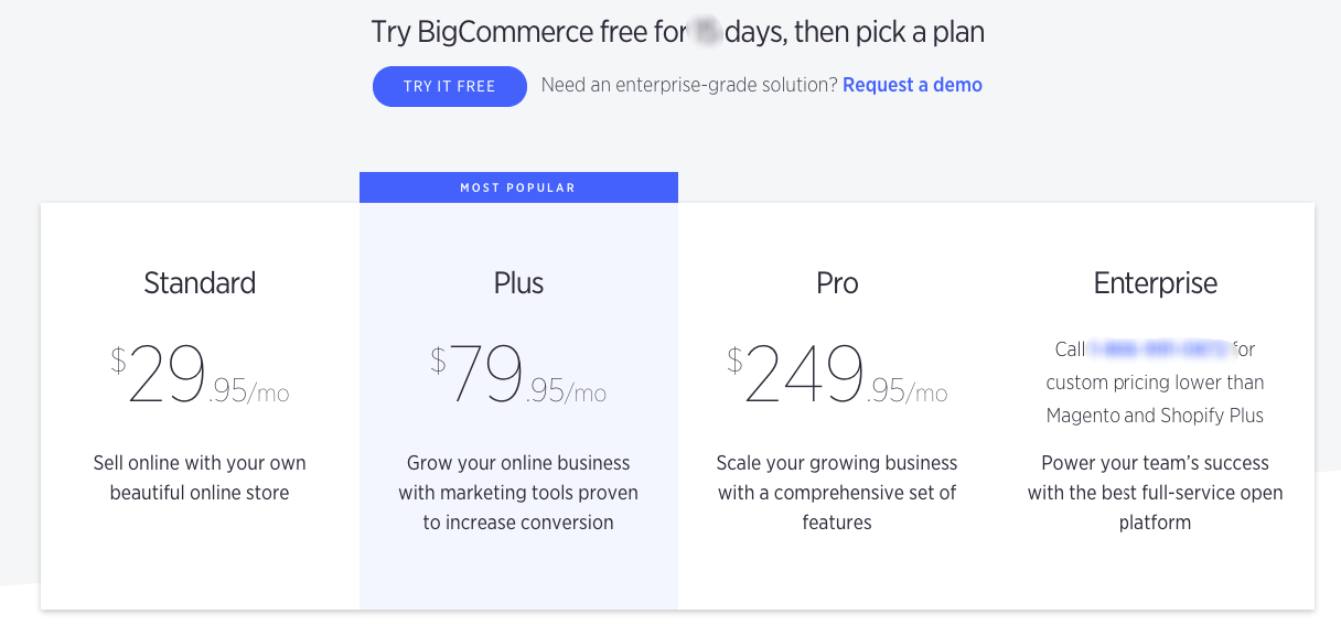 BigCommerce pricing plan