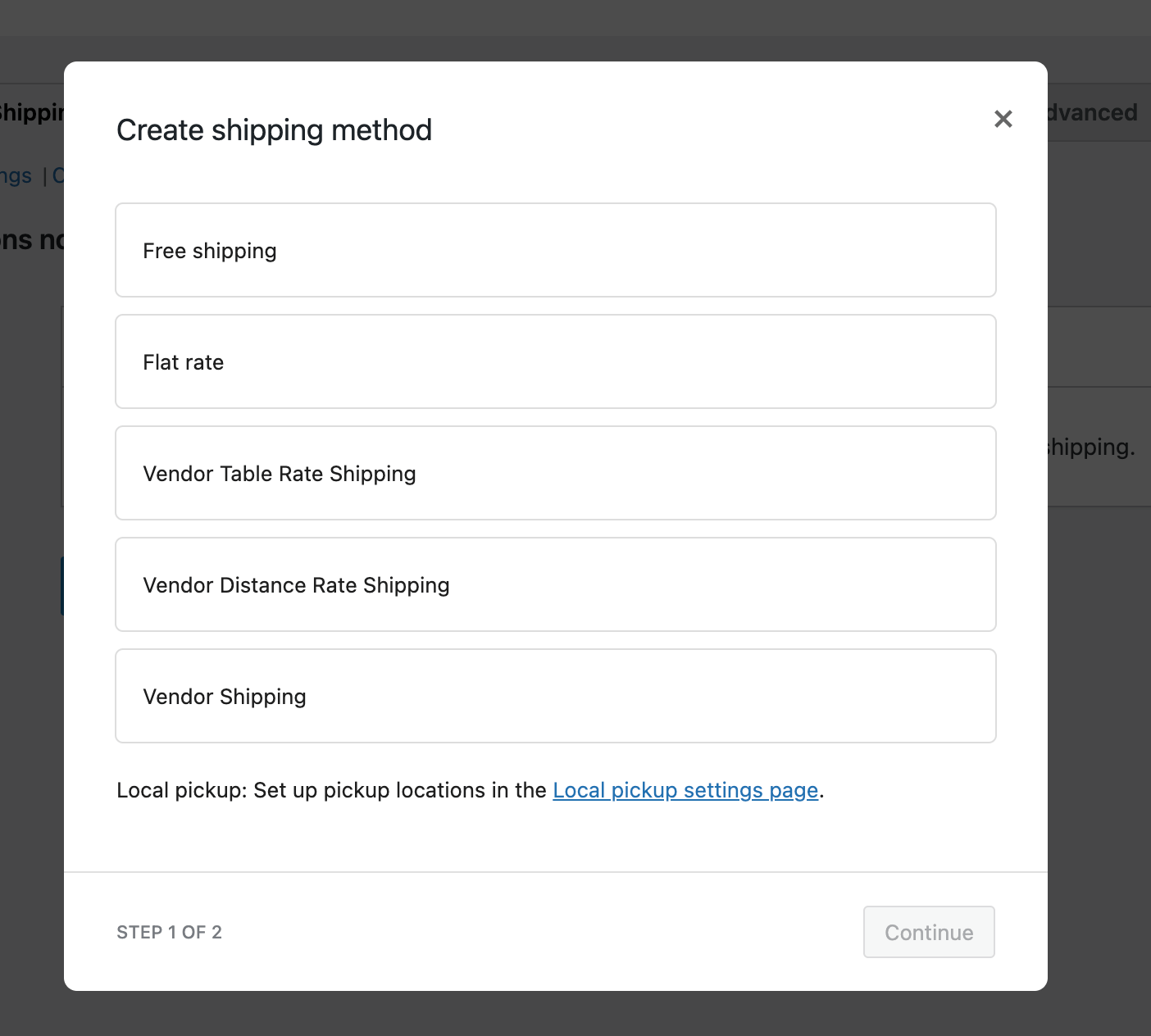 This is a screenshot of dokan shipping