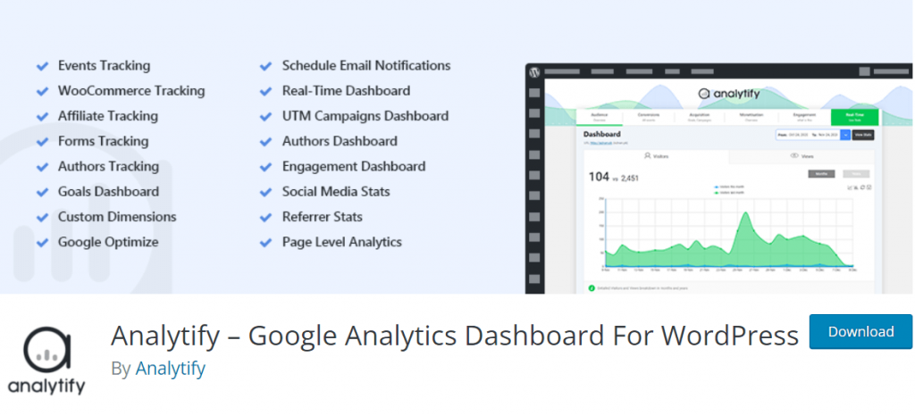 analytify- google analytics dashboard for WordPress