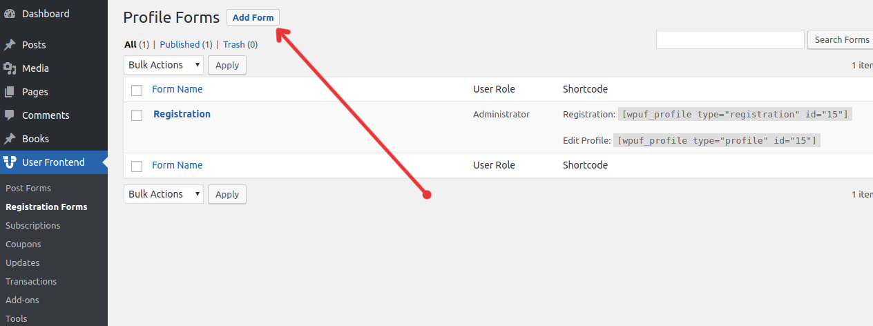 Creating a registration form