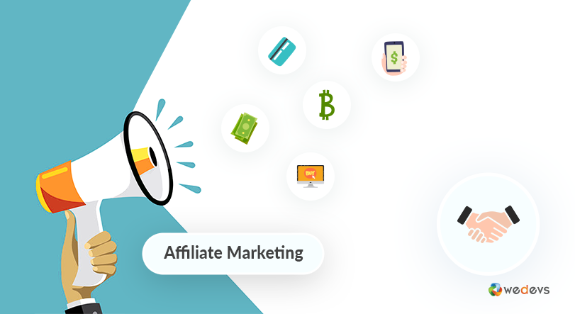 an illustration on how affiliate marketing works- increase WooCommerce Sales