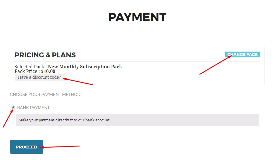 Pricing and Plans of Subscription Pack
