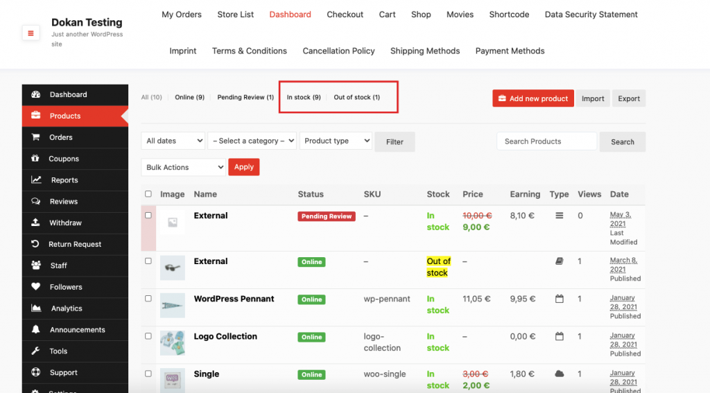 This image shows if a product in stock or out of stock options 