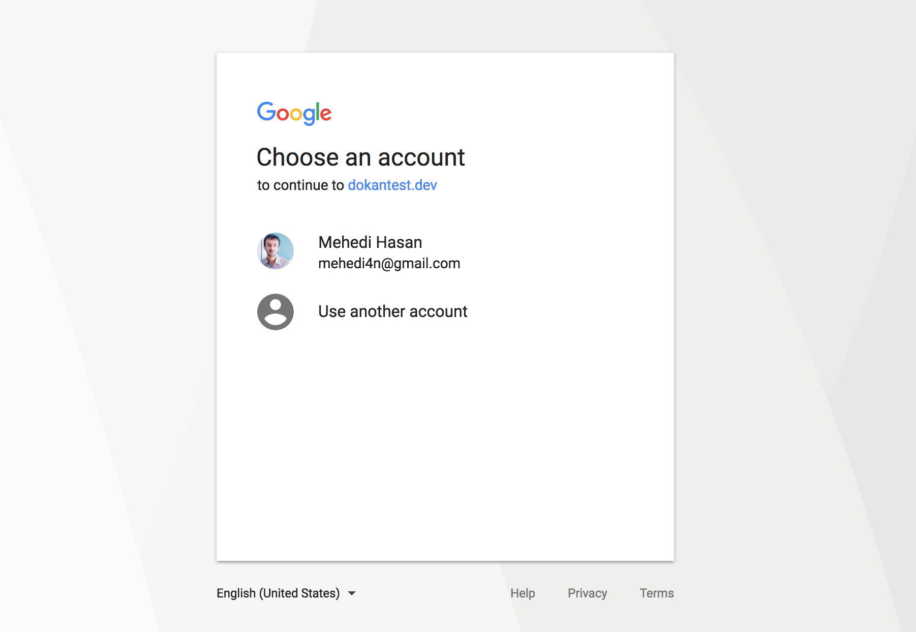 This is a screenshot of the Google account preview 