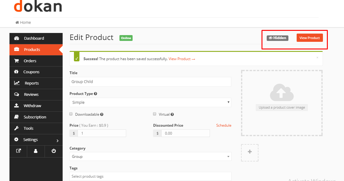 Product group. Vendor dashboard. Add product. Dokan Library. Настройка плагина Dokan.