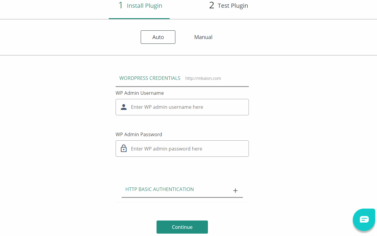 This image shows how to connect the blogvault plugin