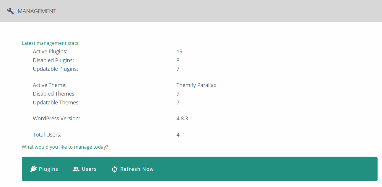 This is BlogVault dashboard where you can manage your WordPress site