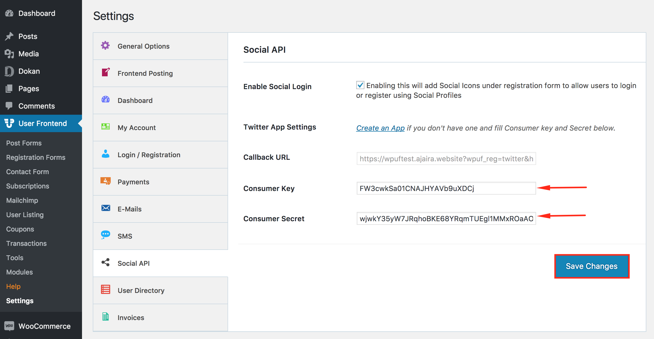 Copy and paste Access key and Token