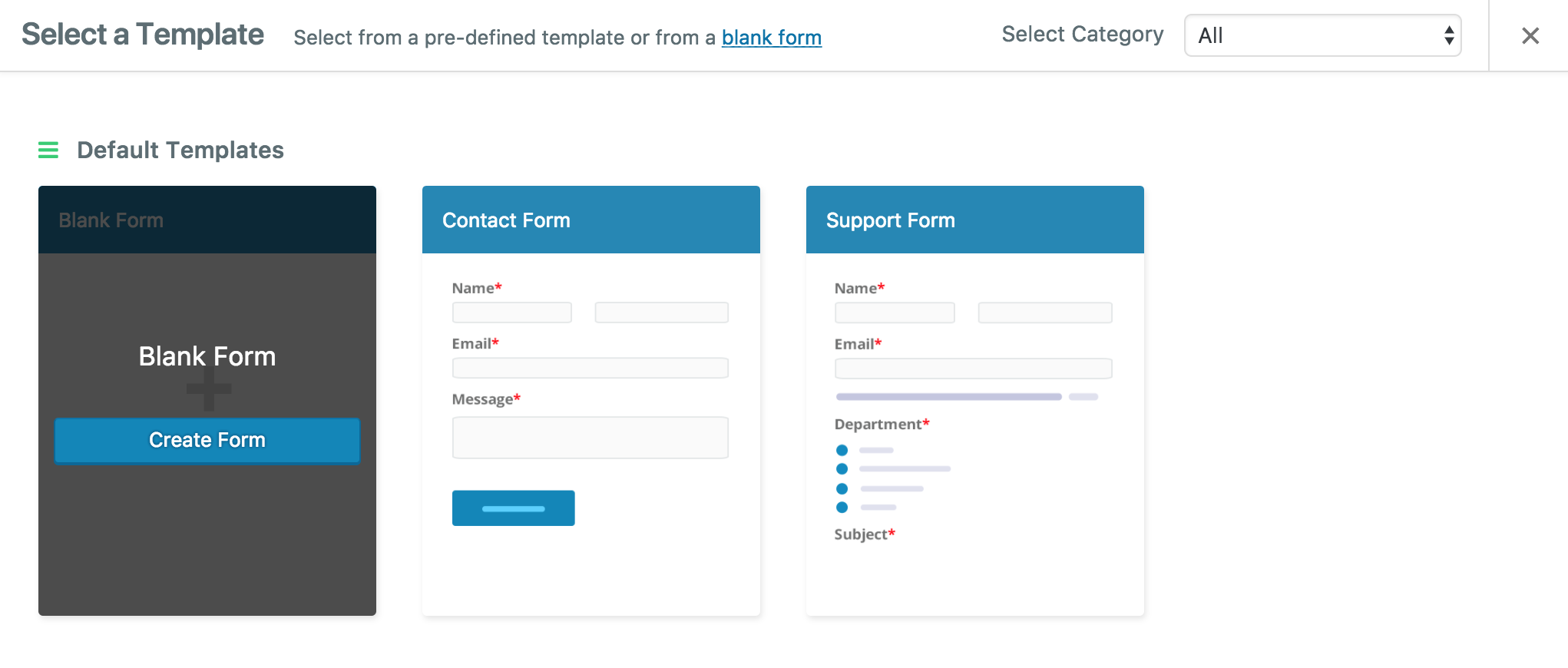 Creating a Form using weForms