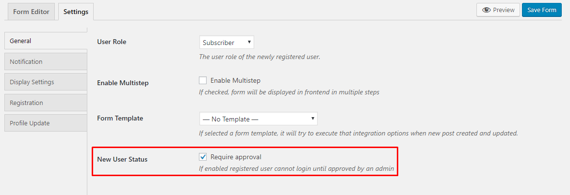 How to Set Up New User Status