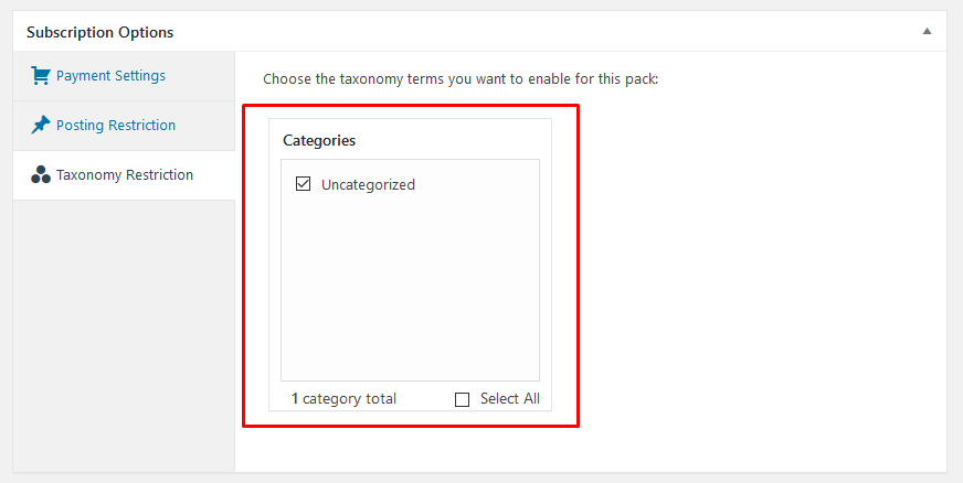 Taxonomy Restrictions