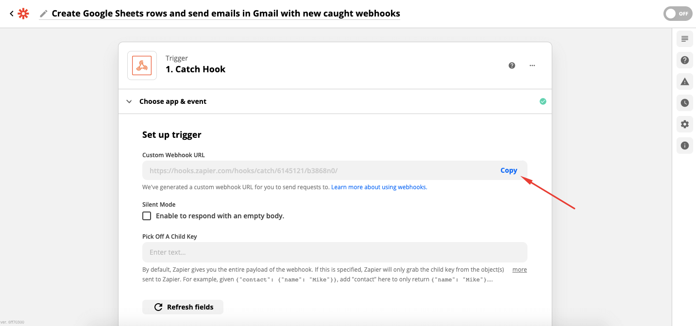 custom webhook URL