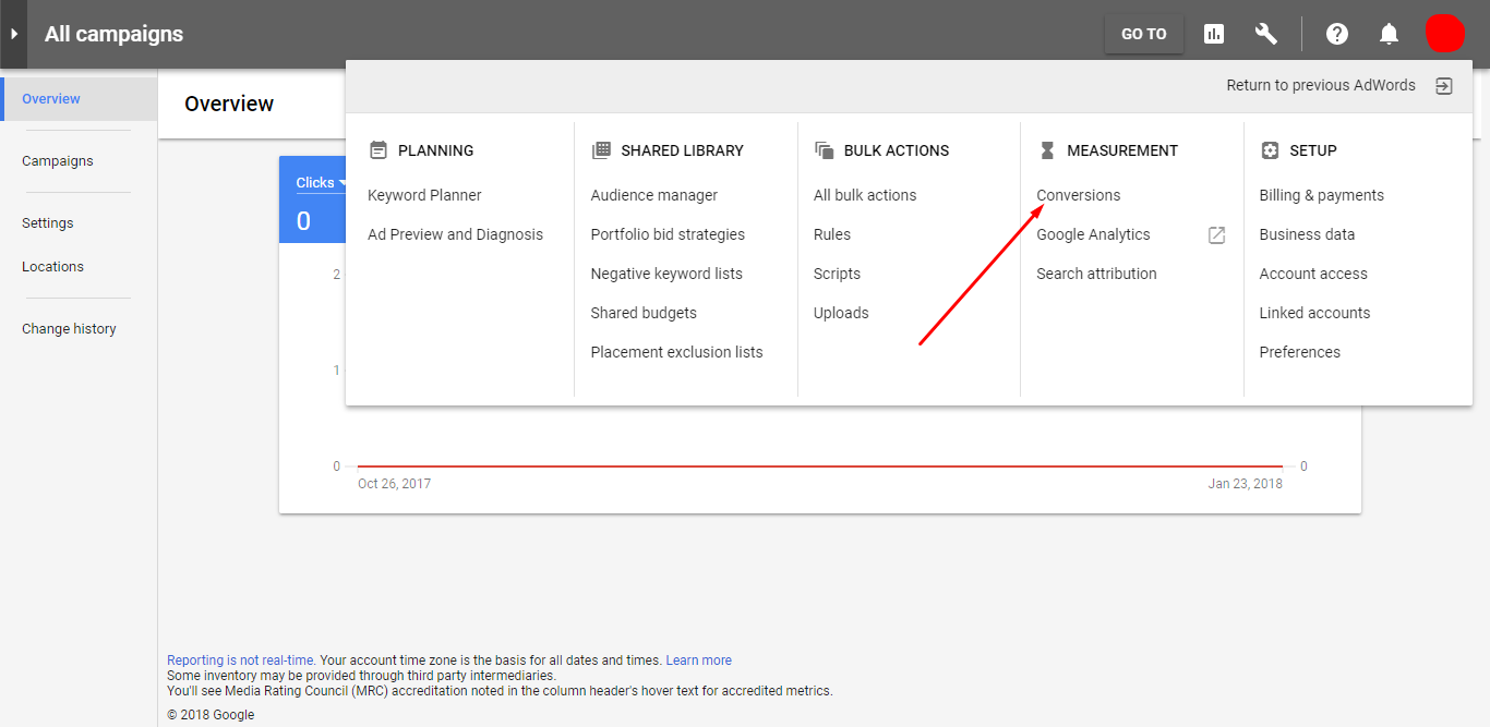 WooCommerce Conversion Tracking Google AdWords Events