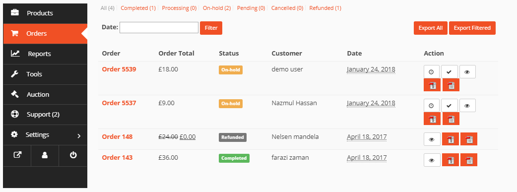 vendor staff manager staff dashboard