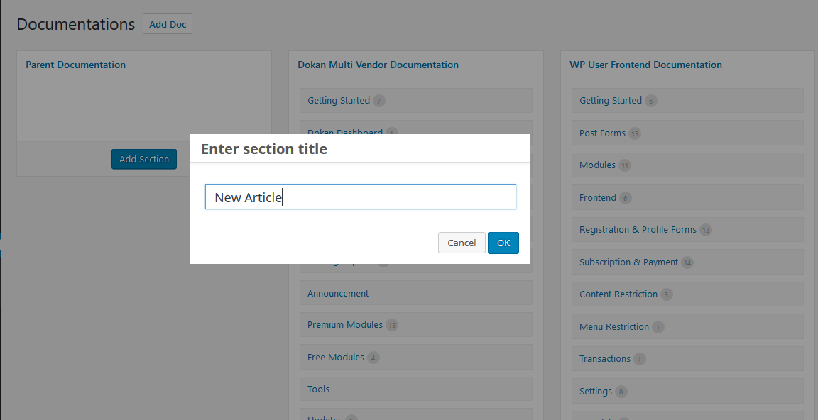 This is an image that shows how to enter section title 