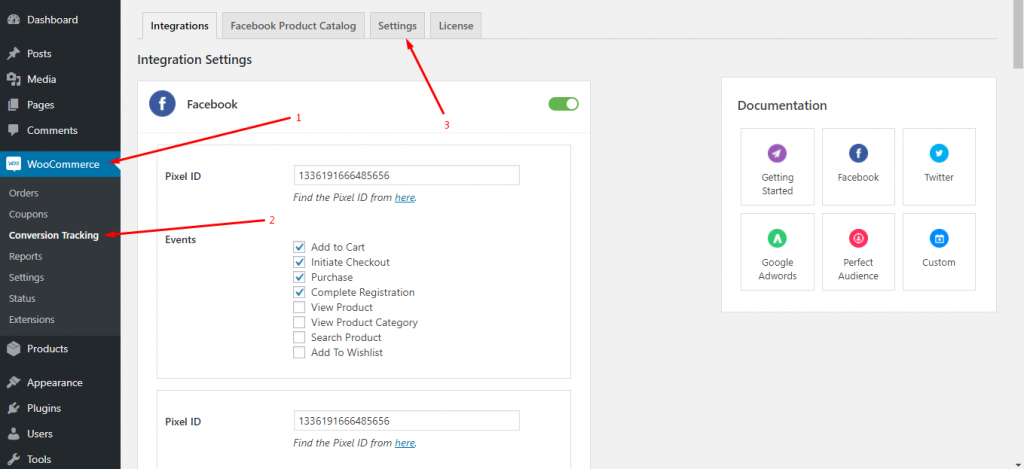 WooCommerce Conversion Tracking Settings - weDevs
