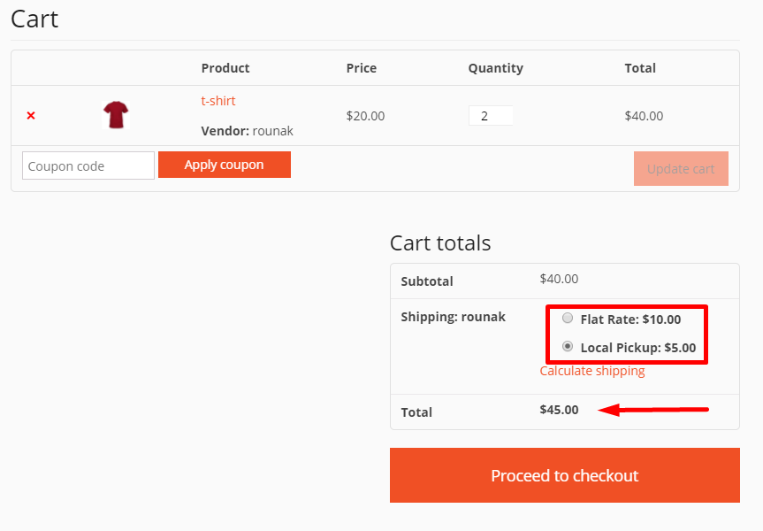 This image shows edit shipping method options