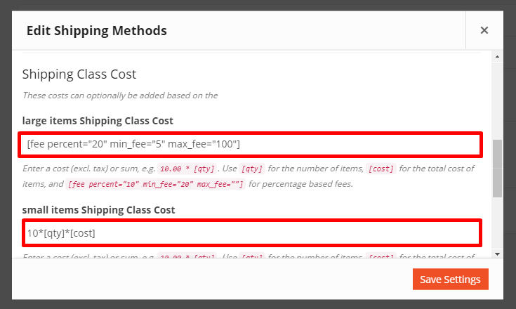 This image shows Dokan shipping configuration options