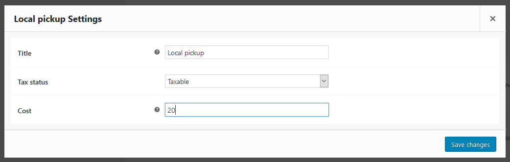 This image shows dokan local pickup settings 