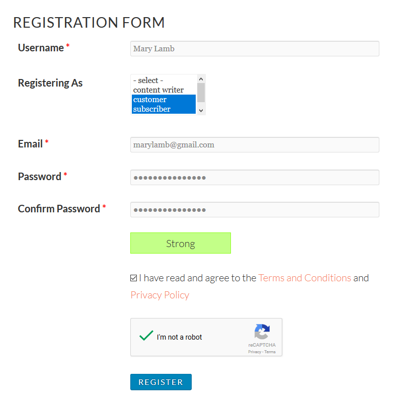 WordPress Signup Forms