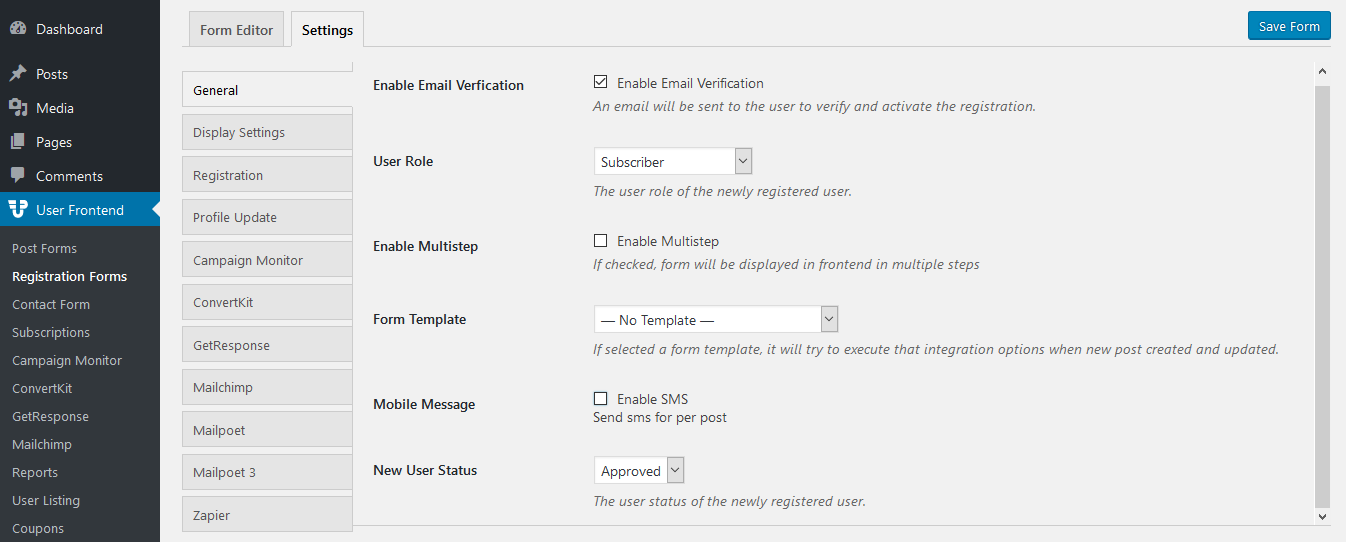 WordPress Signup Forms